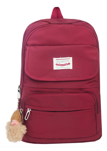 Mochila Escolar Antifurto Bolsa Juvenil Grande Capacidade Cor Vermelho