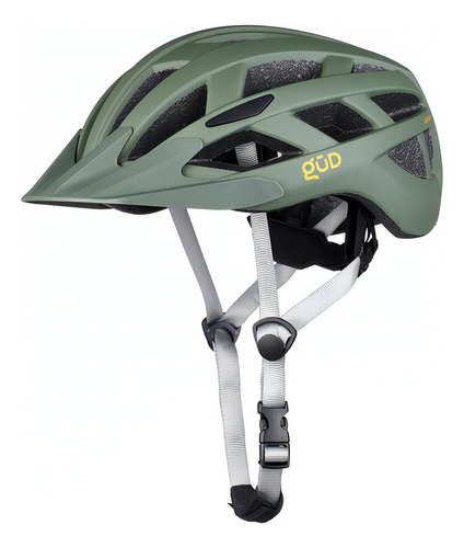 Casco Bicicleta Mtb Gud Sierra Ciclismo Regulable Con Luz Color Verde Mate Talle S