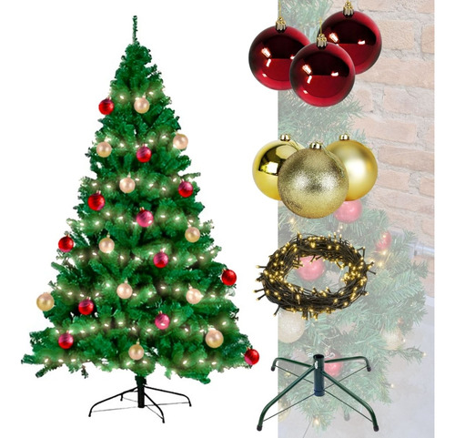 Árvore De Natal 120cm Completa Decorada + Enfeites Luxo