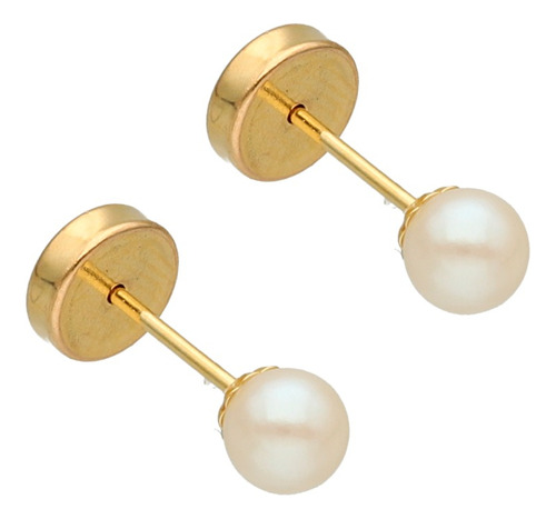 Aros Abridores Oro Lili 18k Bebe Perla Cultivo 4mm Li-116