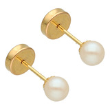 Aros Abridores Oro Lili 18k Bebe Perla Cultivo 4mm Li-116