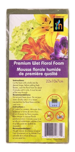 Espuma Floral Húmeda Para Plantas - Unidad a $17900