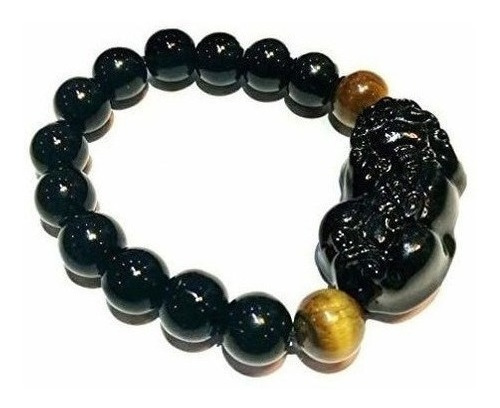 Feng Shui Pulsera De Perlas Obsidianas Negras De 0.394 En El