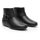 Botin Negro Confort Flexi Mujer Cierre Interno Mujer 18131