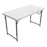 Mesa Plegable Para Acampar Y Ajustable 4 Pies, Blanco