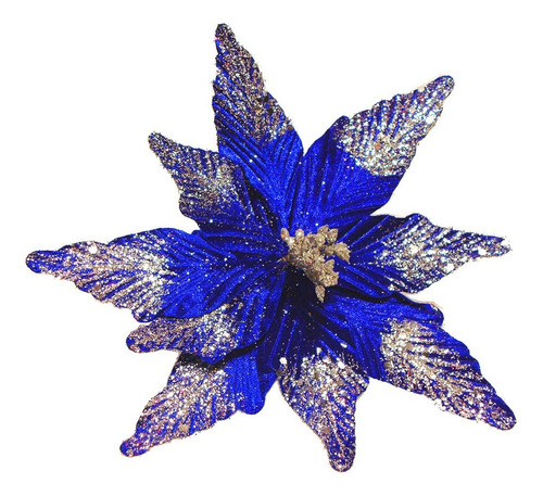 Flor 25cm Azul Arbol De Navidad Adornos Decoracion