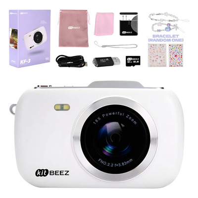 Kitbeez Cámara Digital 1080P, 64MP Vlogging Cámara con Zoom 18X, 20 Filtros, Webcam, Compacto Cámara Digital Todo en Uno para Principiantes, Cámara Fotográfica para Niños y Niñas | Meses sin interés