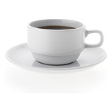 Juego De 6 Tazas Café 200ml + Platillos Apilables