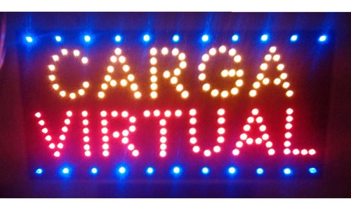 Cartel Led Carga Virtual, Maxi Kiosco, Kiosco Abierto, 