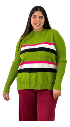 Sweater Media Polera Abrigado Mujer Talle Grande