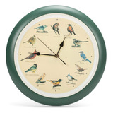 Reloj De Pared Original Para Pájaros Cantores 13 En Verde