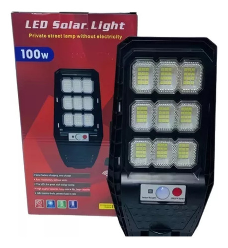 Lampara Solar Recargable 100w Soporte Adaptable Sensor Ip65