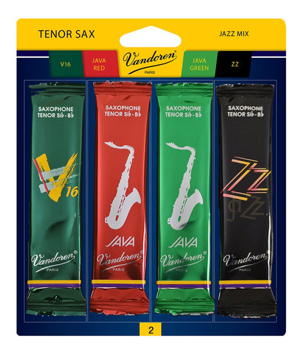 Vandoren Srmixt2 Tenor Sax Jazz Reed Mix Card Incluye 1 Cada