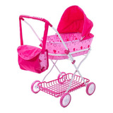 Coche Cuna De Muñecas Rainbow®. Viene Con Bolso Color Rosa