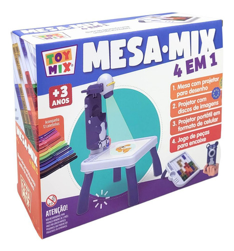 Mesa Projetora Infantil De Desenho Brinquedo Criativo 4 Em 1