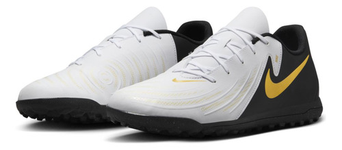 Tenis Para Fútbol Nike Phantom Gx 2 Club Low Tf Color Blanco/moneda De Oro Metalizado/negro Talla 27.5 Mx
