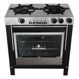 Fogão Industrial De Piso 2 Bocas Com Forno 55 L Kenok 35x35 Cor Inox