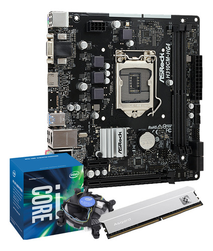 Kit Intel Core I3 9100f + Placa Mãe H310 + 8gb + Cooler