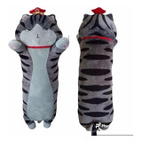 Gato Gris Peluche Almohadon Super Grande Kawaii  90cm