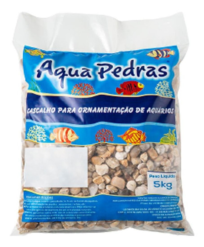 Substrato Para Aquário Cascalho Rio N°4 5kg Aqua Pedras