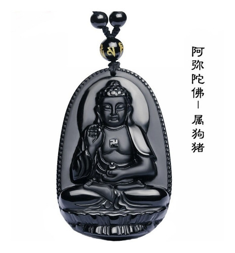 Collar Piedra Obsidiana Buda Meditacion Chakras Mujer Hombre