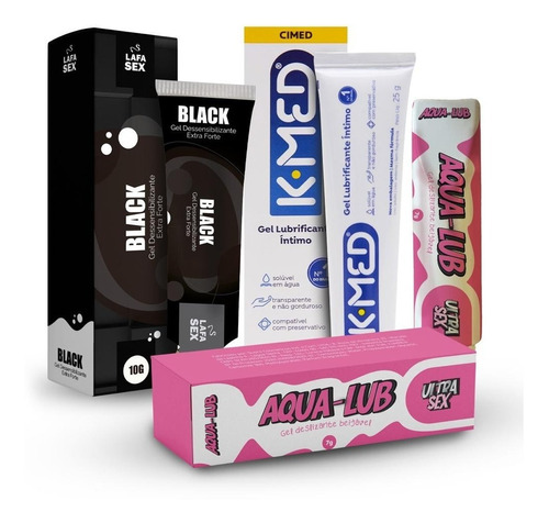 Kit Lubrificante Kmed Excitante Sexo Oral Anestesico Anal