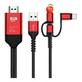 Mirascreen Ld29 - Cable 3 En 1 Tipo C/micro-usb A Hdmi, Colo