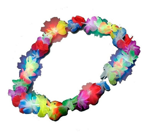 Collar Flores Hawaiano Luminoso Led Disfraz Cotillon Fiesta