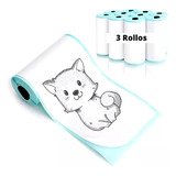 Rollos Papel Adhesivo Impresora Térmica Blanco - 3 Unidades