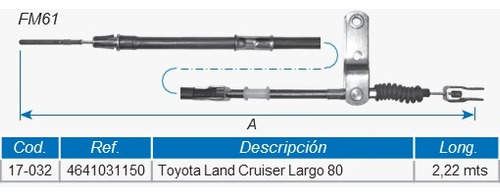 Guaya Freno De Mano Toyota Land Cruiser Largo- Fj 80 2,22mts Foto 5