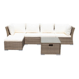 Juego Living Terraza Fresno Color Caramelo 5 Personas