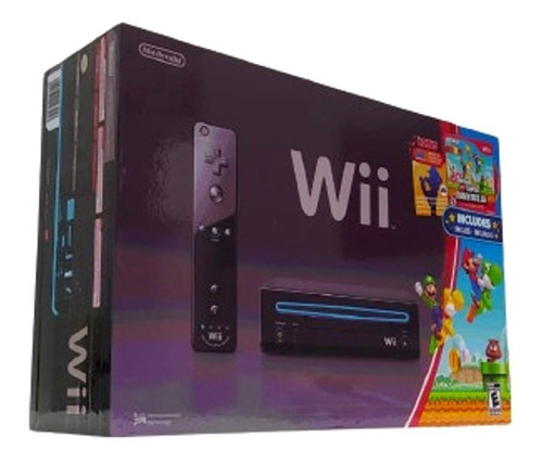 Caixa Vazia Madeira Mdf Nintendo Wii Preto Super Mario Bros 