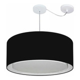 Lustre Cilindrico Desvio Centro 4318 Cúpula 60x30cm Preto