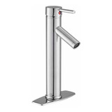 Llave Monomando Baño Lavabo Cromado Latón 30cm Minimalista Color Plateado