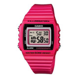 Relógio Casio Feminino Standard W-215h-4avdf Correia Rosa Bisel Rosa