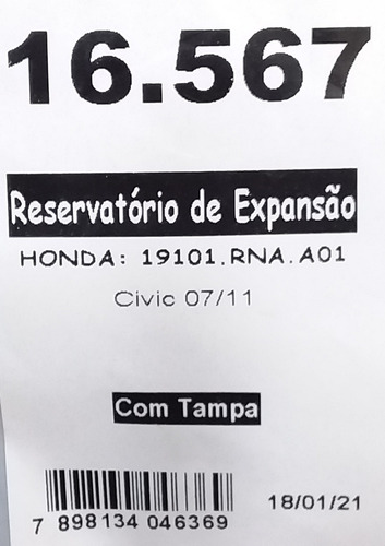 Deposito Agua Radiador Honda Civic 07-11 Florio 85-16567 Foto 4