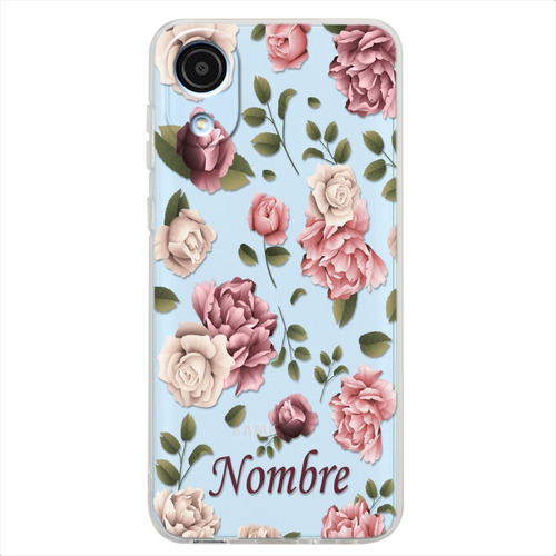 Funda Galaxy Flores Personalizada Con Tu Nombre