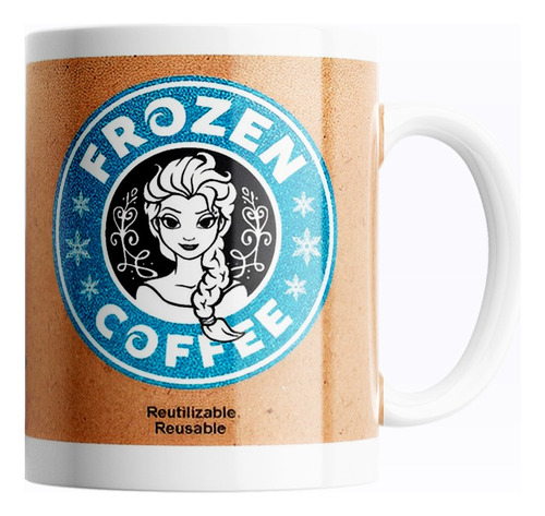 Taza De Café Diseño Tipo Starbucks Frozen Elsa Disney 325ml