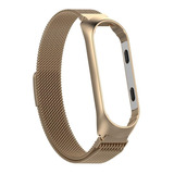 Pulseira Champagne Aço Inox Metal Compatível Com Mi Band 4  