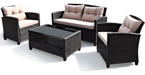 Juego De Muebles Jardin Patio Exterior 4 Piezas