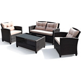 Juego De Muebles Jardin Patio Exterior 4 Piezas