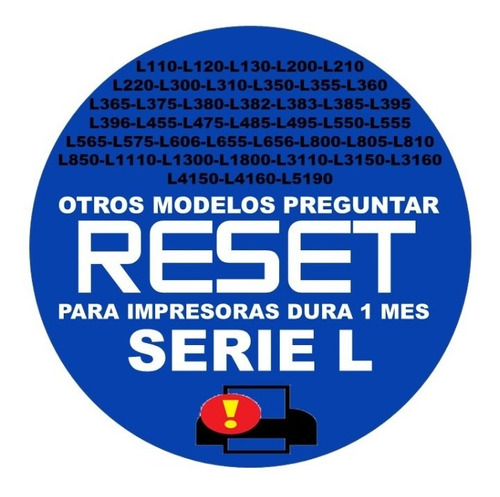 Reset Epson L L1800-l3110-l3150-l3160 L4150-l4160-l5190