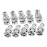 10 Convertidores Bnc Macho A Conector Hembra Rf Coaxial Cctv