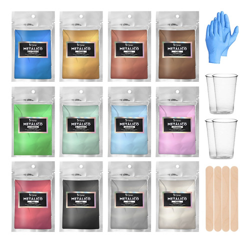 Pigmentos Metálicos Para Resina Epoxi 12 Colores