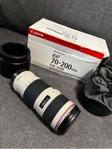 Lente Canon Ef70-200mm F/4l Usm (com Capa E Protetor Et-74)