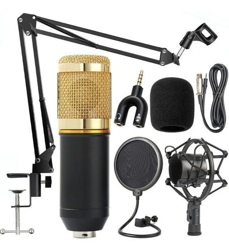 Bm 800 Microfone Condensador + Suporte  + Pop Filter