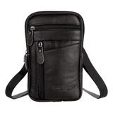 Bolso Celular Carriel Riñonera Hombre Cuero Doble Servicio 