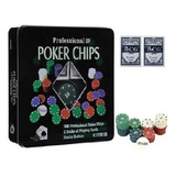 Juego De Poker 100 Fichas 2 Mazos