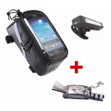 Kit Accesorios Ciclismo Portacelular Luz Policia Multiherram