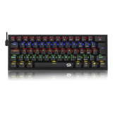 Teclado Mecânico Redragon Fizz Rainbow Brown Black K617-r-b